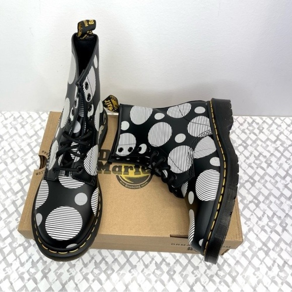 Dr. Martens 1460 Polka Dot Smooth Leather Lace Up Boots, EU 39, US 8 - Picture 7 of 10